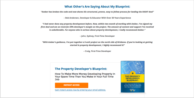 Property Development System 3 landing page example